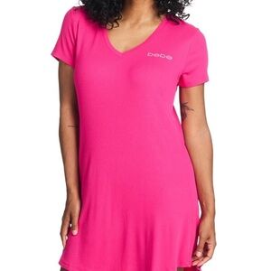 bebe Sleepwear Hot Pink Logo Nightdress Tee – Size M (NWT)